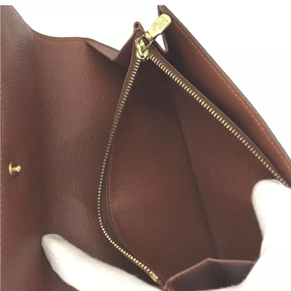 🏆💎💯 Louis Vuitton Portefeiulle Sarah Long Bifold Wallet Brown Monogram Wallet - Picture 7 of 8
